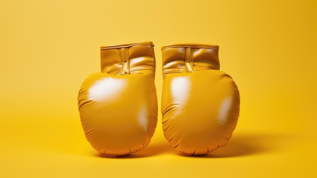 Un par de guantes de boxeo dorados.