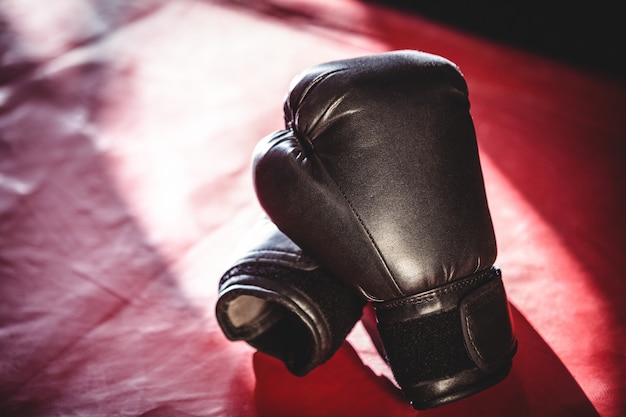 Par de guantes de boxeo negros.