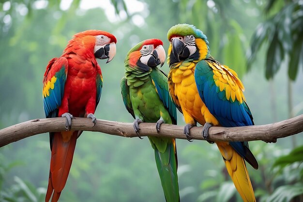 Un par de loros de colores