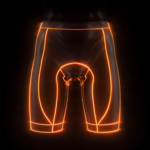 un par de pantalones cortos de neón con una luz de neón naranja