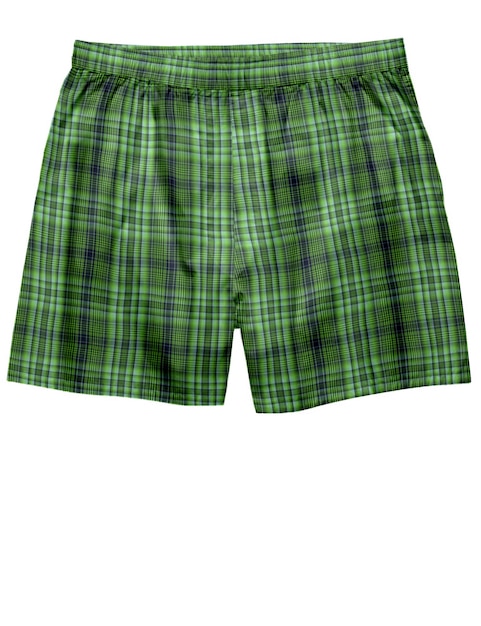 Foto un par de pantalones cortos verdes con un patrón de cuadros verdes