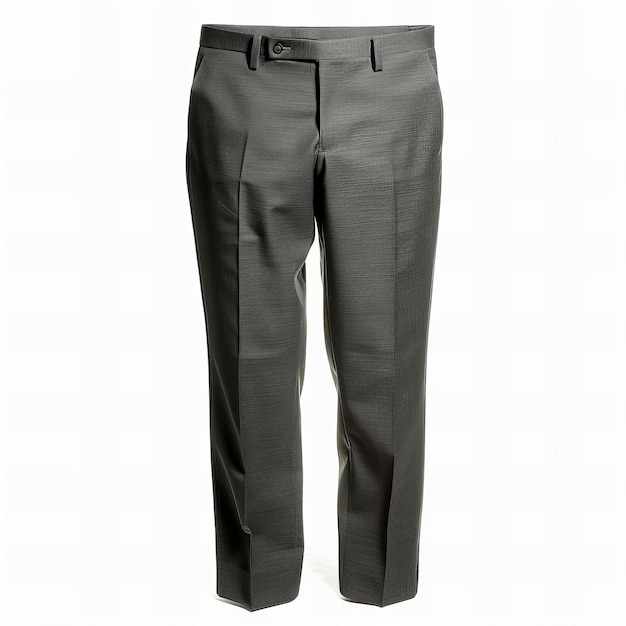 un par de pantalones grises con un cinturón negro que dice no en la parte inferior