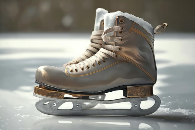 Un par de patines de hielo con la palabra hielo en la parte inferior.