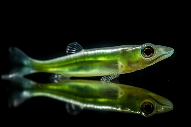 Un par de peces con el reflejo de la cámara.