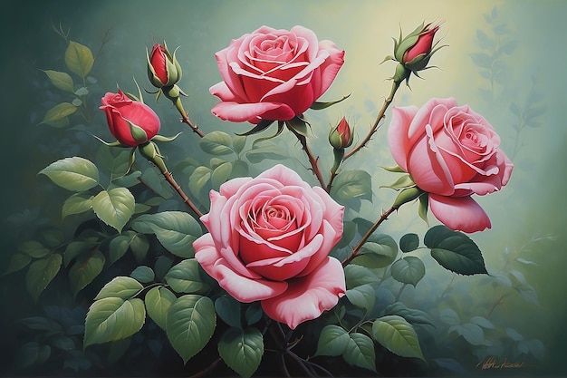 Un par de rosas representación del amor hermosa imagen para una tarjeta