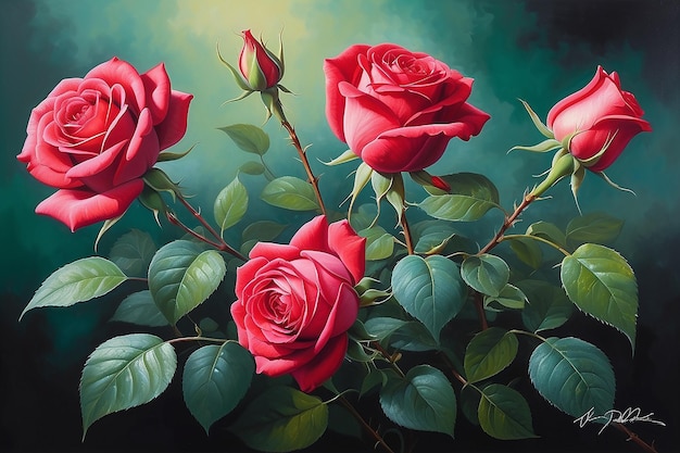Un par de rosas representación del amor hermosa imagen para una tarjeta