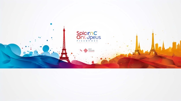 PARÍS, Francia, 7 de julio de 2023 Icono de los Juegos Olímpicos de Verano París 2024 En manos del atleta Olímpico Moderno