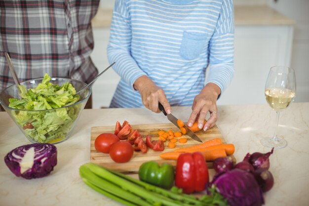 Par velho, preparar, salada vegetal