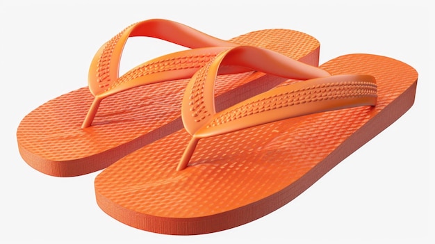 Foto un par de zapatillas naranjas perfectas para conceptos de playa de verano