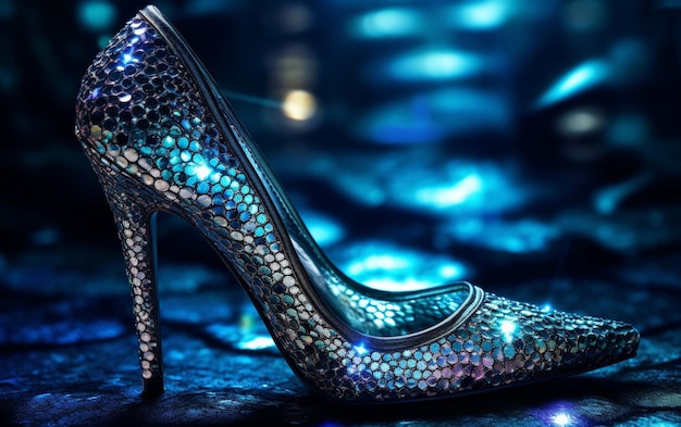 Foto un par de zapatos con cristales brillantes