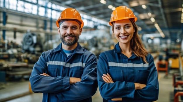 Foto para a segurança da operação de trabalho, um engenheiro e dois trabalhadores da construção estão segurando um capacete de segurança amarelo e um branco, respectivamente the generative ai