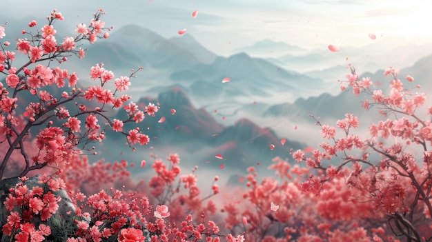 Foto para o ano novo chinês e o ano novo lunar é fornecido um moderno de flores de cerejeira