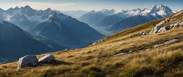 para publicidade e banner como Alpine Adventure Capturando a emoção da terra de montanha de alta altitude