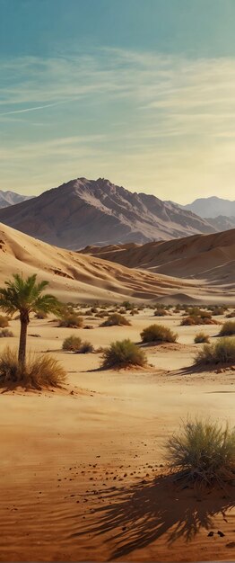 para publicidade e banner como Desert Mirage Ilusões de aquarela de uma miragem do deserto com mudança