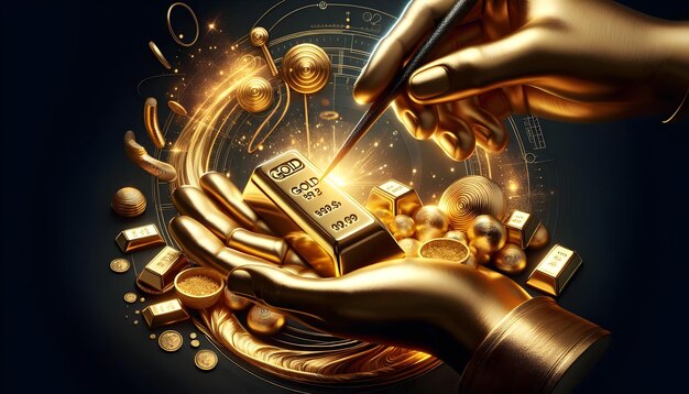 Foto para publicidade e banner como gold bar glory um banner celebrando a glória de um go perfeitamente lançado