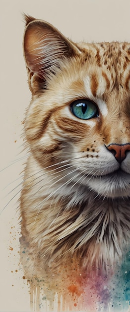 para publicidade e banner como Whisker Wonders Um bigode de gato elegantemente pintado com aquarela spl