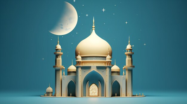 Para uso de fundo, uma obra de arte vetorial do feriado islâmico Eid definida contra um pano de fundo pastel Generative AI
