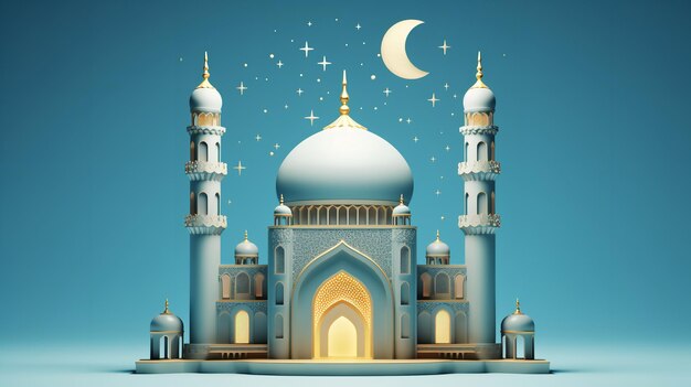 Para uso de fundo, uma obra de arte vetorial do feriado islâmico Eid definida contra um pano de fundo pastel Generative AI
