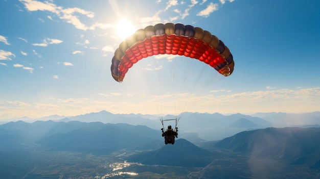 paracaidista en el cielo disfruta de las vistas a gran altura ai generativo