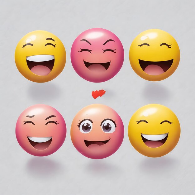 Parada de emoji feliz cheia de personagens coloridos