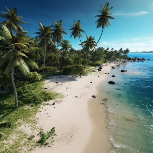 Paradise revelou uma vista aérea hiperrealista de 4K de um oásis tropical