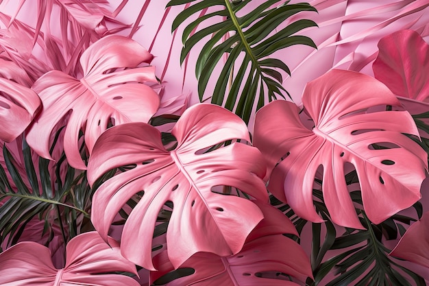 Paradise Vibes Monstera Magic en rosa