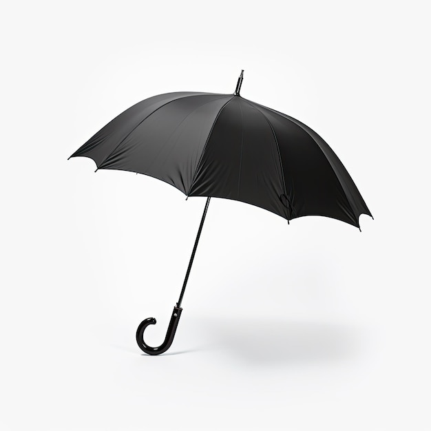 Paraguas de color negro aislado sobre fondo blanco Paraguas para plantillas de marca y anunciantes