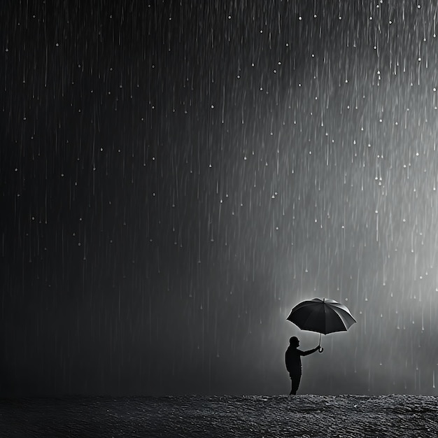 Paraguas como silueta sombra de gota de lluvia en la pared borrosa foto creativa de fondo elegante