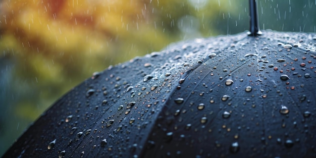 paraguas con gotas de lluvia de primer plano IA generativa