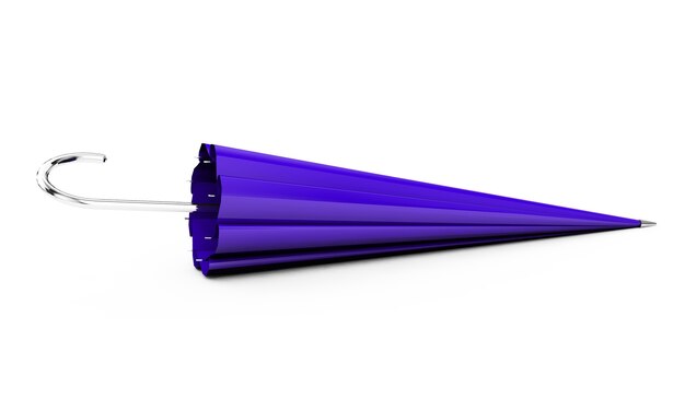 Paraguas o sombrilla con mango negro aislado sobre fondo blanco 3D Render