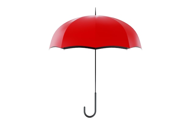 Foto paraguas rojo aislado en fondo blanco ilustración 3d renderización 3d