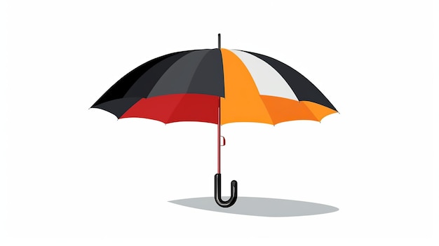 Un paraguas vista lateral perfil vector simple fondo blanco generativo ai