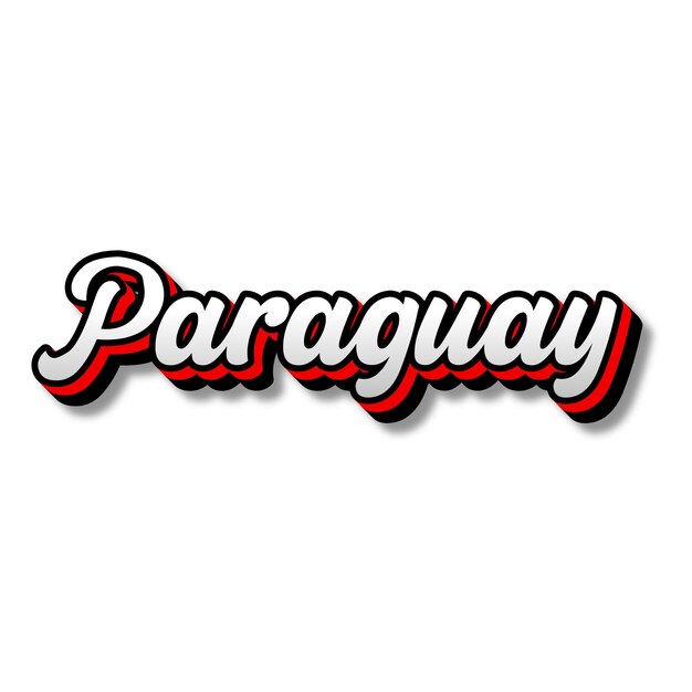 Foto paraguay 3d-text silber rot schwarz weiß hintergrundfoto jpg