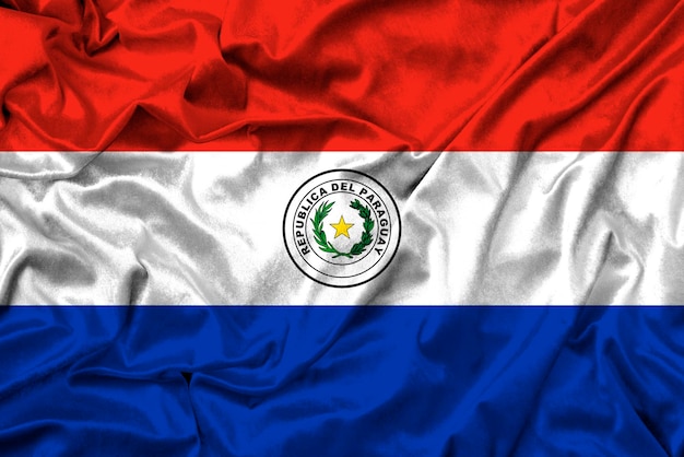 Foto paraguay bandera sobre tela textura 3d trabajo e imagen 3d