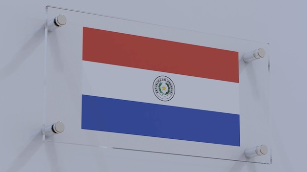 Foto paraguay-flagge-logo auf wandplatte mit spotlight