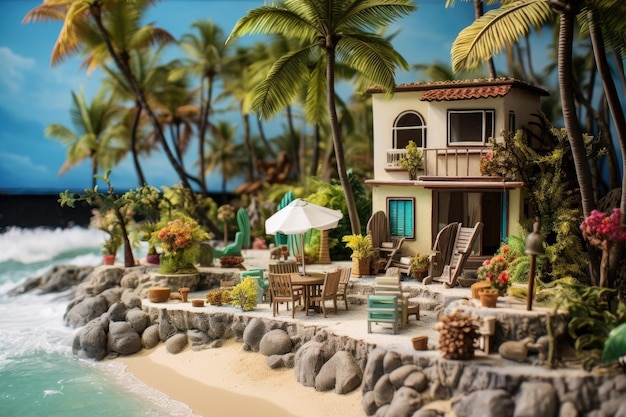 Paraíso costero Un oasis de playa en miniatura