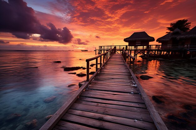 Paraíso Encontrado Cautivante Paisaje Marino Al Atardecer En Las Maldivas