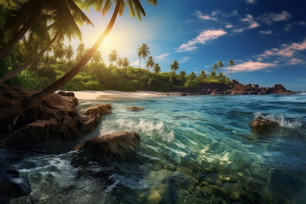Paraíso encontrado pelo oceano Foto de paisagem tropical