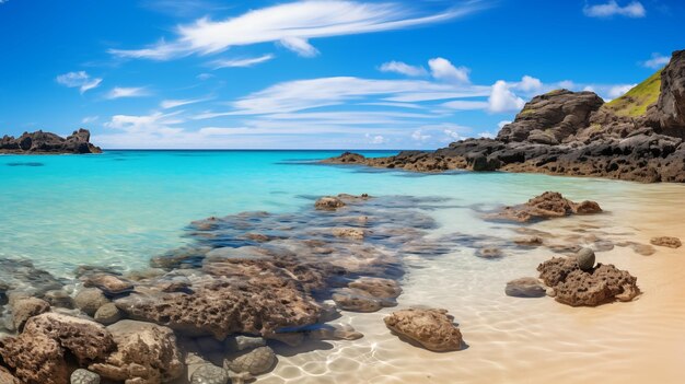 Foto el paraíso de las galápagos, la bahía de las tortugas, el santuario de arena blanca y serena