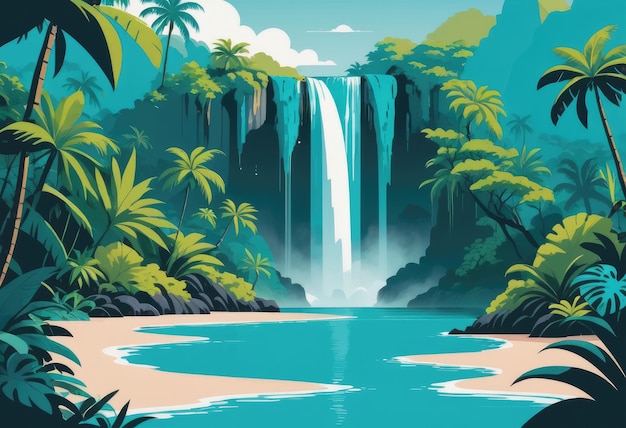 Un paraíso tropical con cascadas