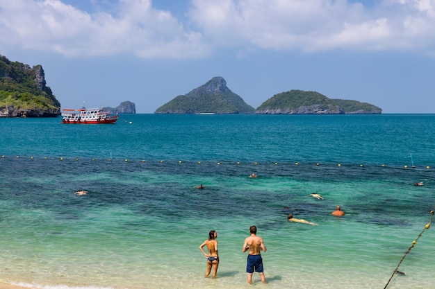 paraíso tropical Vista panorâmica do parque marinho nacional de Angthong koh Samui Suratthani Tailândia