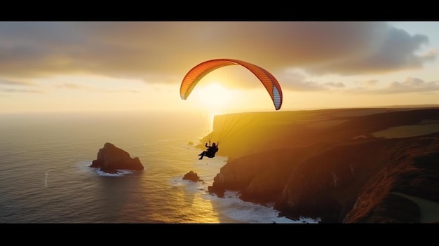 Foto parapente em perranporth