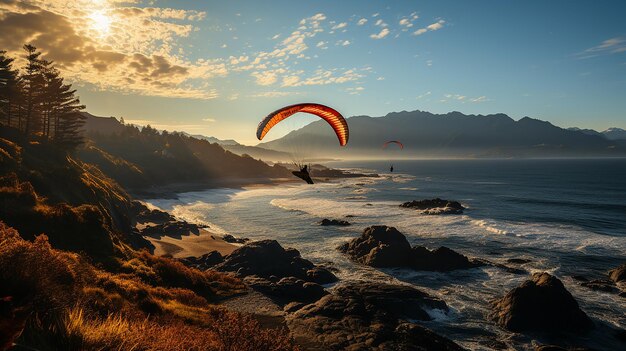 Parapente junto al mar