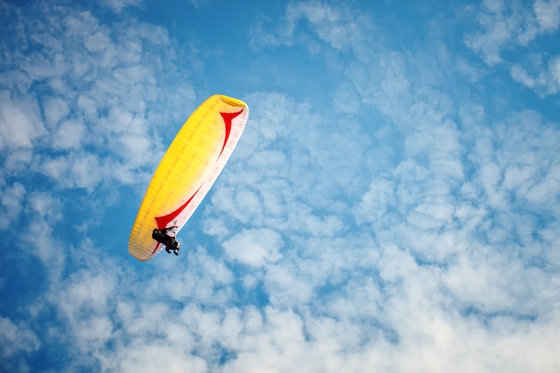 Parapente a lo largo de la hermosa costa.