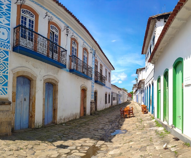 Paraty, Estado do Rio de Janeiro, Brasil. Centro histórico vazio em tempos de pandemia