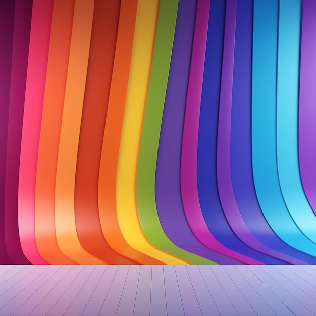 una pared abstracta con tiras de arco iris de color en el estilo de foto mate 8k 3d temas homosexuales