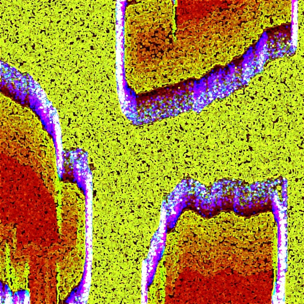una pared amarilla con un patrón amarillo y rojo con un fondo amarillo