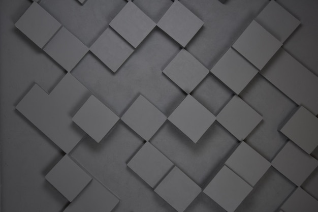 Pared de azulejos de geometría gris pared recién pintada fondo de diseño en escala de grises profundidad de campo