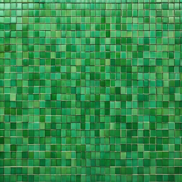 Foto pared de azulejos verdes de mosaico para el fondo y la textura