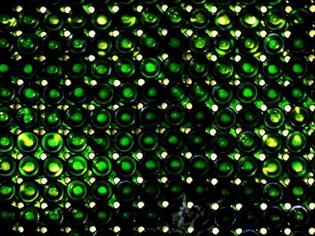 Foto pared de botellas verdes